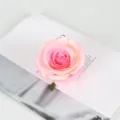 Tête de rose artificielle en soie rose dégradé, idéale pour la décoration de mariage et le bricolage. - Rose Champagne