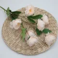 Pivoines artificielles à 6 têtes élégantes pour décoration de mariage et accessoires photo - Champagne Rose Printanier