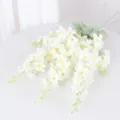 Artificial delphinium flower bouquet for home wedding decoration photography props ornament. - White
