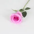 Single pink artificial silk rose flower branch for elegant home and wedding table decor - Light Purple