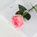 Rosa artificiale rosa realistica con tocco idratante per decorazione d'interni - rosa scuro