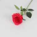Single stem artificial red silk rose for wedding and home decoration flower arrangement - Rose Red
