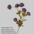 Branche de pivoine artificielle à 6 têtes en soie pour mariage - Multi-Têtes / Violet