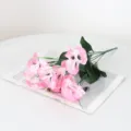 Elegant lifelike artificial pink pansy bouquet for home and garden landscape decoration - Pink