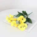 Vibrant yellow artificial pansy silk flowers for home and garden floral decoration - Yellow