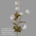 Pivoine artificielle blanche à 6 têtes pour mariage, variante de 71 cm - Multi-Têtes / Crème