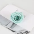 Tête de rose artificielle vert menthe, fausse fleur en soie pour mariage et loisirs créatifs. - Vert