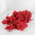 Red artificial flower branch, faux floral stem for wedding home decor, elegant floral arrangement prop - Red