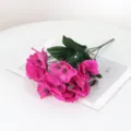 Vibrant magenta artificial pansy bouquet for indoor home and outdoor garden floral decoration - Rose Red