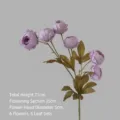 Tige de pivoine artificielle violette à 6 têtes pour décoration de mariage et de maison - Multi-Têtes / Violet