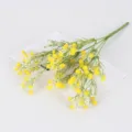 Artificial yellow baby's breath flowers small bundle soft touch faux plants for home wedding decor. - Yellow