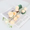 Artificial lotus flower branch home decor wedding floral arrangement faux floral prop. - Champagne