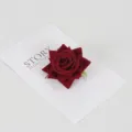 Dark red velvet artificial rose flower head for wedding party decoration and DIY crafts. - Burgundy