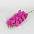 3D touch artificial Phalaenopsis orchid branch 9 heads purple silk flower for home decor - Purple Rose