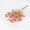 Artificial baby breath flower bundle pink faux gypsophila for home wedding decor floral arrangement - Rose Red