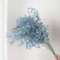 Artificial blue orchid flower bouquet faux floral branch for wedding party home decoration - Haze Blue