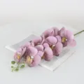 Artificial Phalaenopsis Orchid Branch Purple Silk Flower for Home Room Decor 1pc - Purple Stripes
