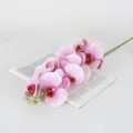 Artificial Phalaenopsis orchid flower branch with 9 heads for home wedding party decor. - Lotus Purple