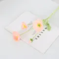 Flocked poppy artificial flower for wedding home decoration bouquet table centerpiece - Coral Pink