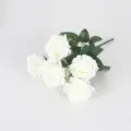 Bouquet di 6 rose bianche artificiali avalanche per decorazioni nuziali - Bianco Crema