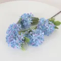 5-Head Blue Silk Hydrangea Flower Artificial Plant for Wedding and Home Party Decor - Dark Blue