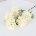 Artificial 5-head hydrangea flower branch for home wedding decoration fake floral decor. - Champagne