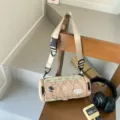 Borsa a tracolla cilindrica cachi per uomo e donna, borsa a spalla casual all'aperto alla moda. - Kaki
