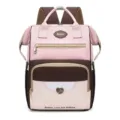 Multifunktionaler Wickelrucksack, große Kapazität, rosa und braune stilvolle Mami Tasche. - Rosa