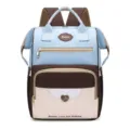 Modischer multifunktionaler Wickelrucksack in Blau Braun Beige, große Kapazität Mama Tasche. - Seeblau