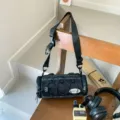 Borsa a tracolla cilindrica nera per uomo e donna, borsa casual alla moda per esterni - Nero