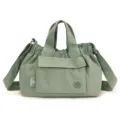 Sac à main plissé vert sauge en nylon léger avec bandoulière amovible pour femmes - Taille unique / Vert Azur