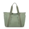 Grote saliegroene nylon shopper tote tas voor dames, casual dagelijkse schoudertas. - Groen