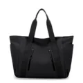 Zwarte grote dames tote bag, casual schoudertas en handtas voor dagelijks gebruik. - Zwart