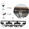 Iron hanging wine glass rack dimension detail, kitchen bar stemware holder specifications. - Three-Slot