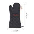 Thickened heat-resistant oven mitt, high temperature protection baking glove for microwave. - Black