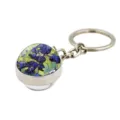 Close-up of Van Gogh Irises oil painting under a crystal glass dome keychain - Irises (XSWX6025-3)