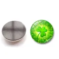 Detalle de imán de cristal para nevera de 25mm con trébol de cuatro hojas verde - 25mm / Estilo Trébol de la Suerte 5