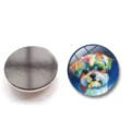 Vibrant puppy oil painting crystal glass fridge magnet showing front and magnetic back view - Dog Style ((25MM)XSWX6053-3)