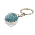 Detailed close-up of a glass dome keychain featuring Van Gogh's Almond Blossoms artwork - Almond Blossoms (XSWX6025-10)