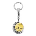 Rotating metal moon keychain with inspirational bible verse Isaiah 41:10 pendant - Isaiah 41:10 (XSWX9352-6)