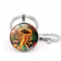 Scorpio constellation time gem keychain with lobster clasp on a clean white background - Scorpio (XSWX5942)