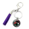 Porte-clés avec drapeau palestinien, gland violet et fermoir mousqueton pratique - Style Free Palestine (XSWX6158-4) / Gland Violet