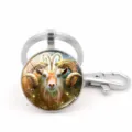 Creative Aries zodiac time gem keychain with silver lobster clasp and metal ring - Aries (XSWX5942)