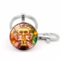 Premium Gemini zodiac glass gemstone keychain with lobster clasp in high-quality silver finish - Gemini (XSWX5942)