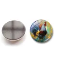 Schöner Glas-Kühlschrankmagnet mit Hahn-Ölgemälde und starker magnetischer Rückseite - Hahn Ölgemälde-Stil (XSWX6055-9)