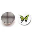 Vue détaillée de l'avant et de l'arrière de l'aimant de frigo papillon en verre - Motif Papillon 5 (XSWX6054-5) / 30mm