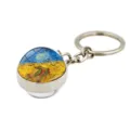 Detailed macro view of Van Gogh's Wheatfield with Crows oil painting glass dome art keychain - Wheatfield with Crows (XSWX6025-9)