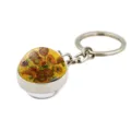 Detail of double-sided glass ball keychain featuring Van Gogh's Sunflower painting. - Sunflowers Style B (XSWX6025-7)