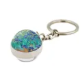 Artistic Van Gogh Irises oil painting glass gem keychain with silver metal ring - Irises Style B (XSWX6025-12)