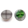 Imán de nevera redondo de cristal de 25mm con diseño de trébol de cuatro hojas, decorativo - 25mm / Estilo Trébol de la Suerte 10